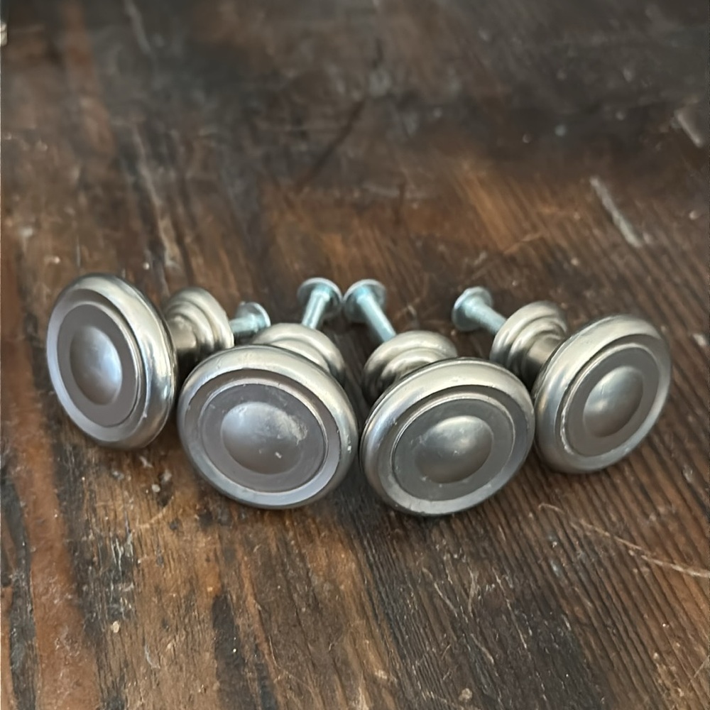 Brushed Nickel Round Drawer Knobs